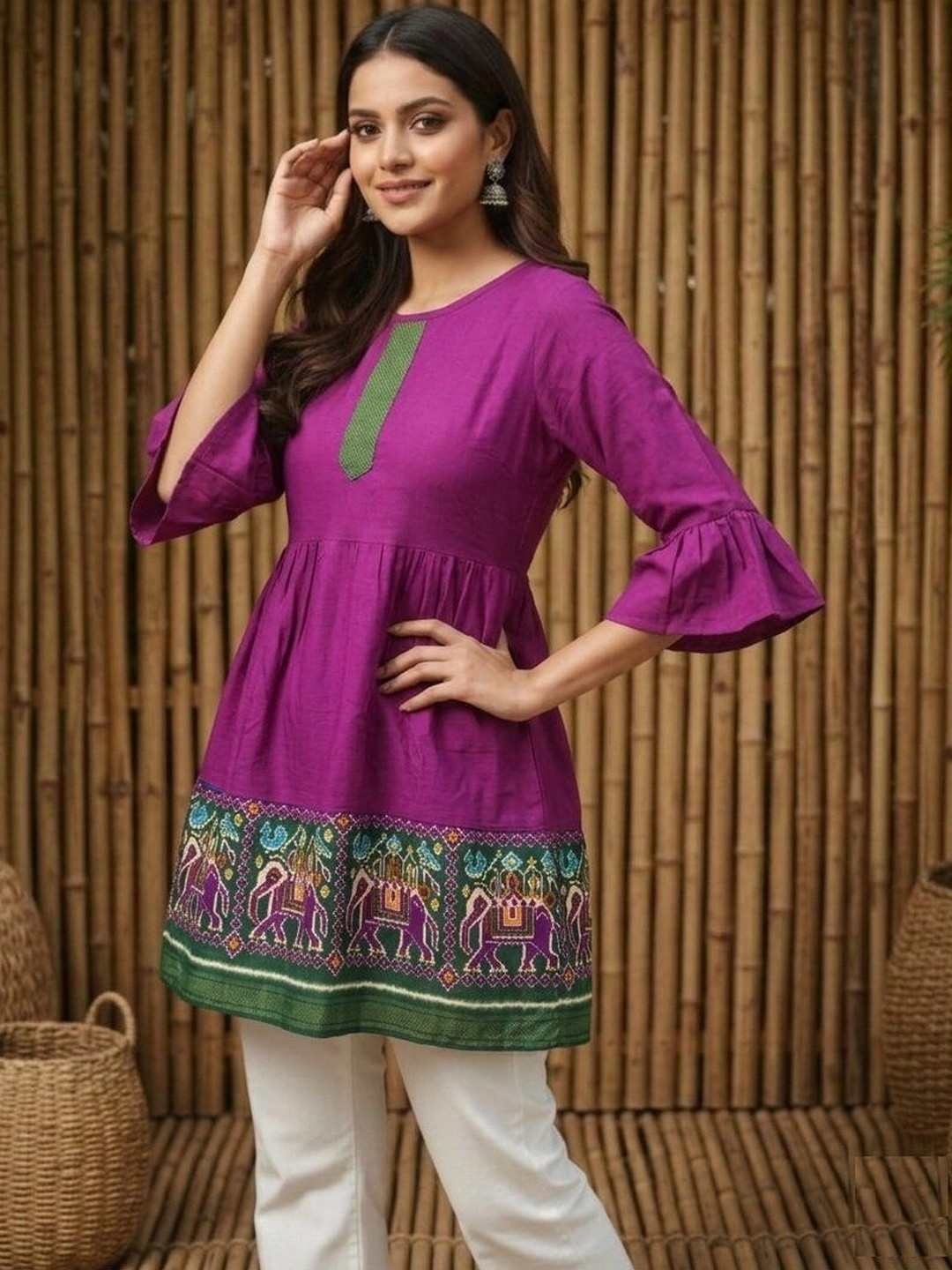 Mitera Viscose Rayon Printed Ethnic Tunic
