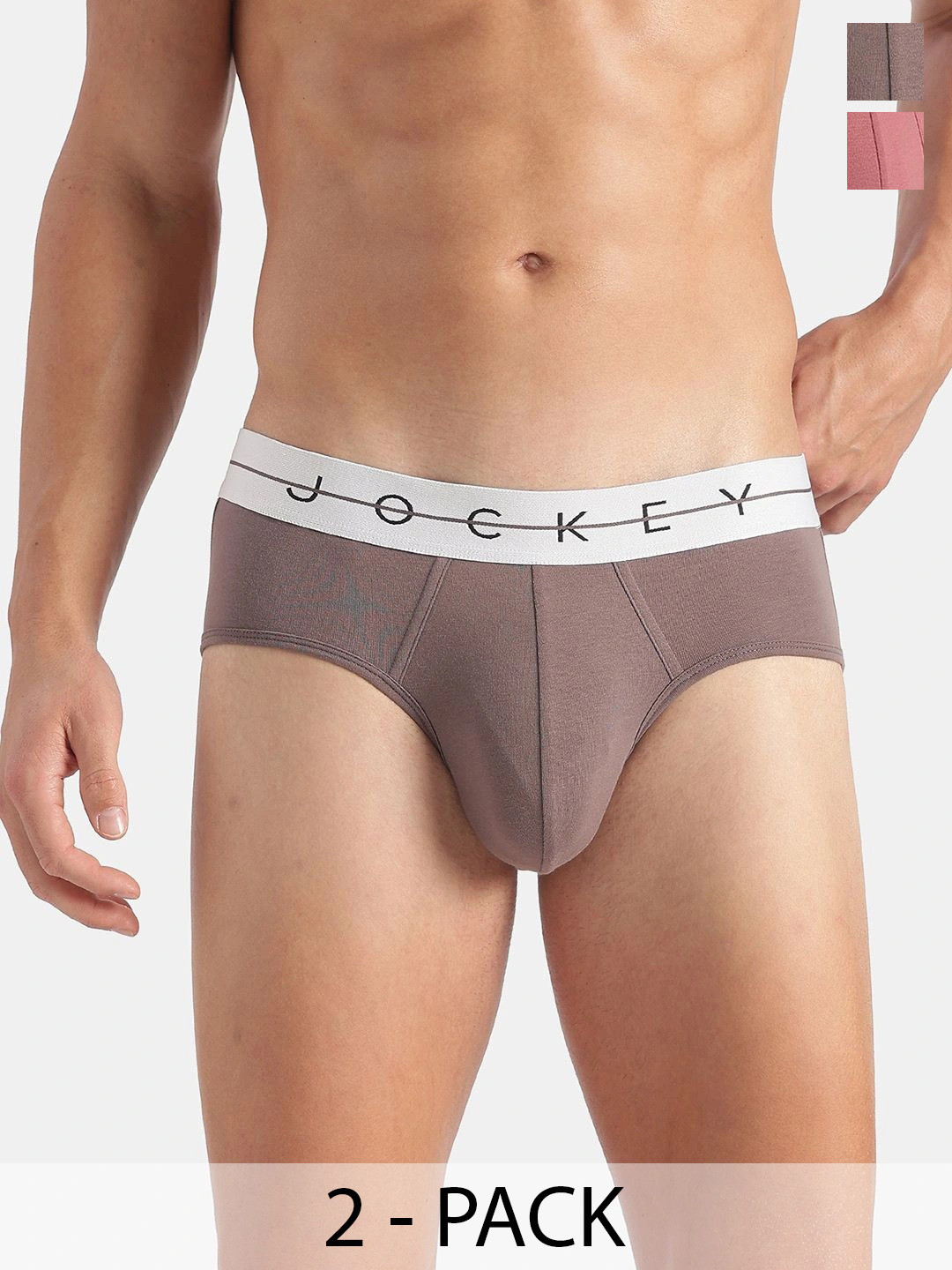 Jockey Pack of 2 Super Combed Cotton Solid Brief with Ultrasoft Waistband - NY15