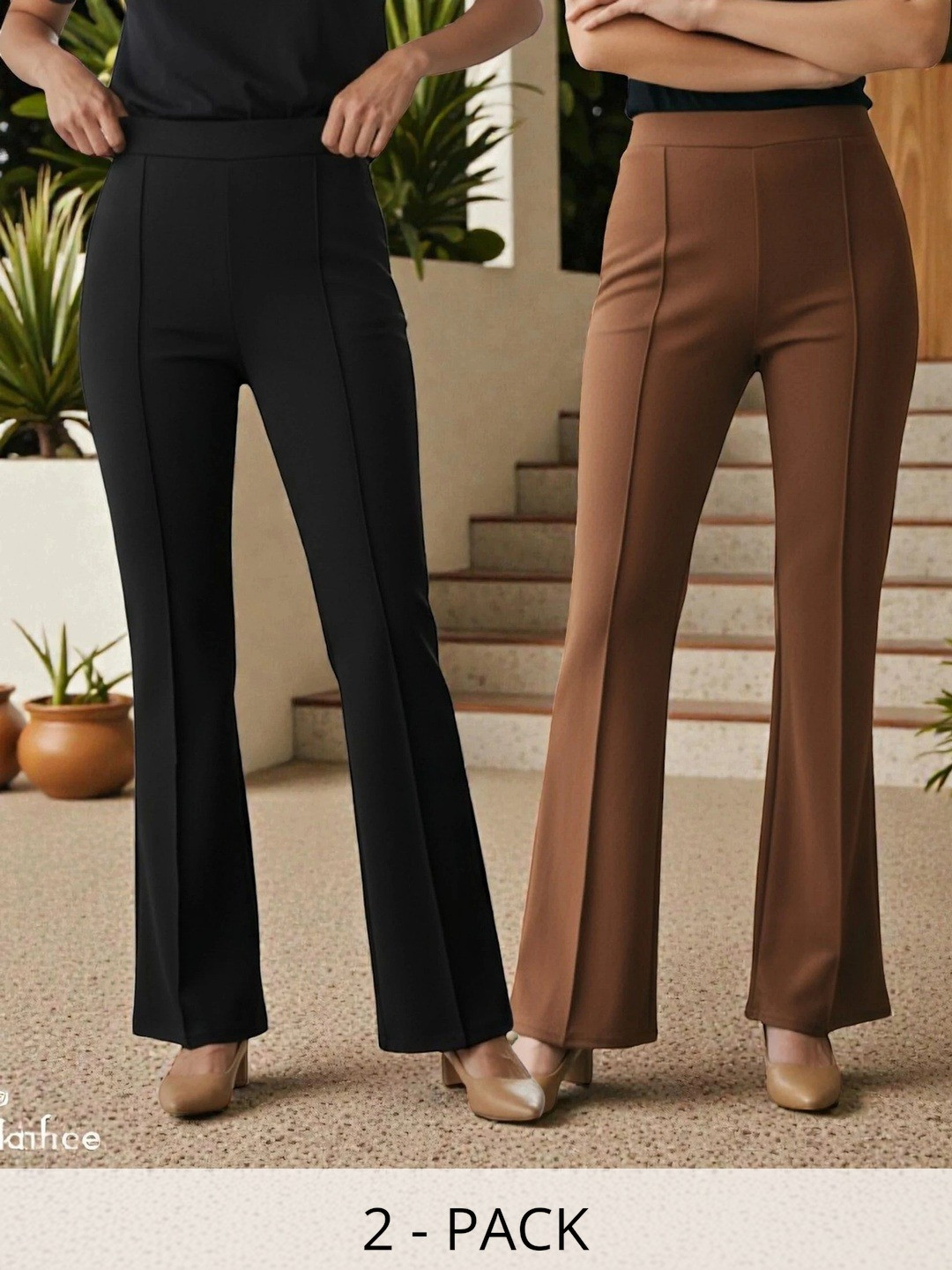 REDFISH Women Comfort High-Rise Easy Wash Culottes Trousers