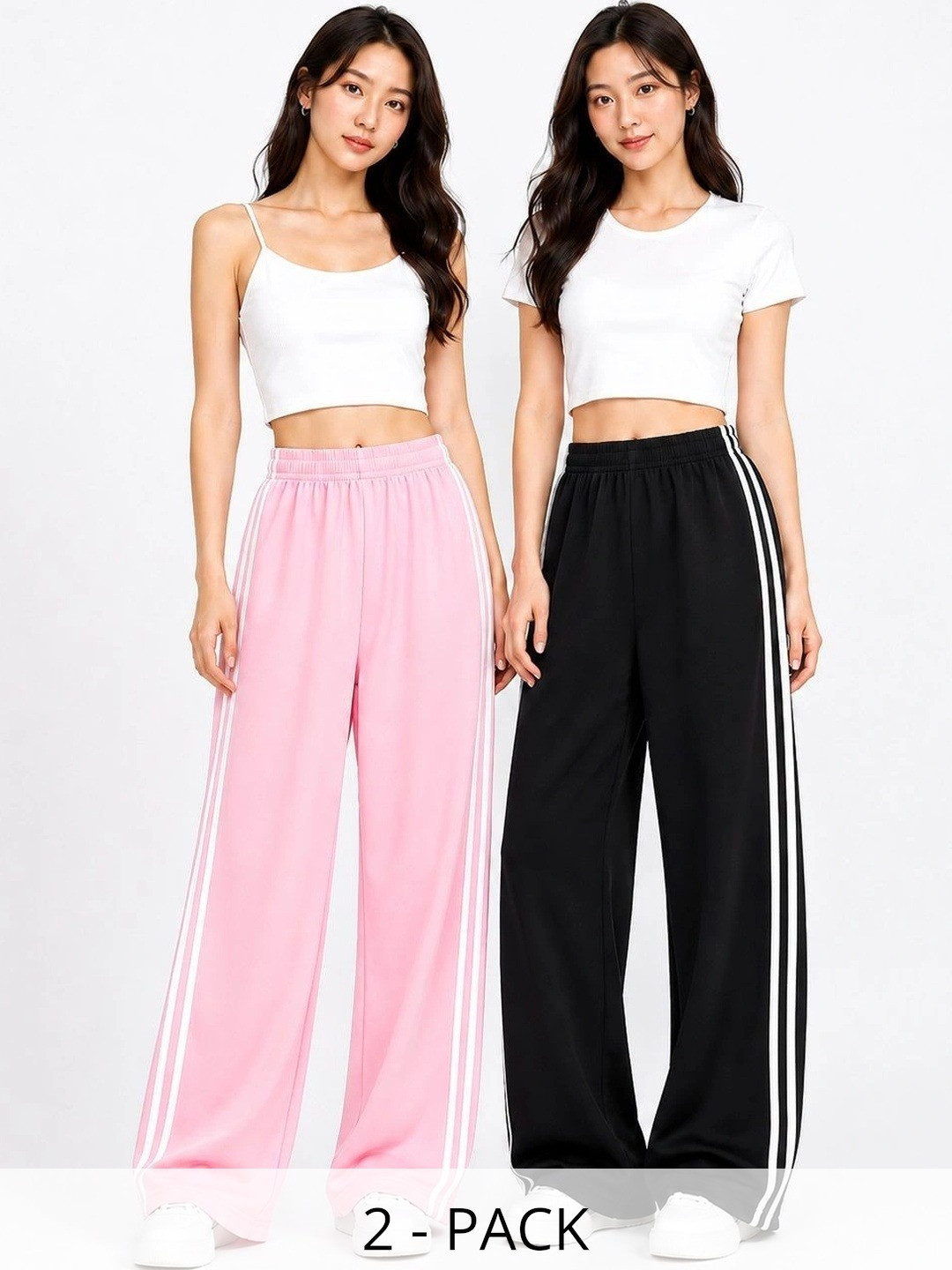 NAUGHTYMEN Girls Pack of 2 Relaxed Fit Training Track Pants