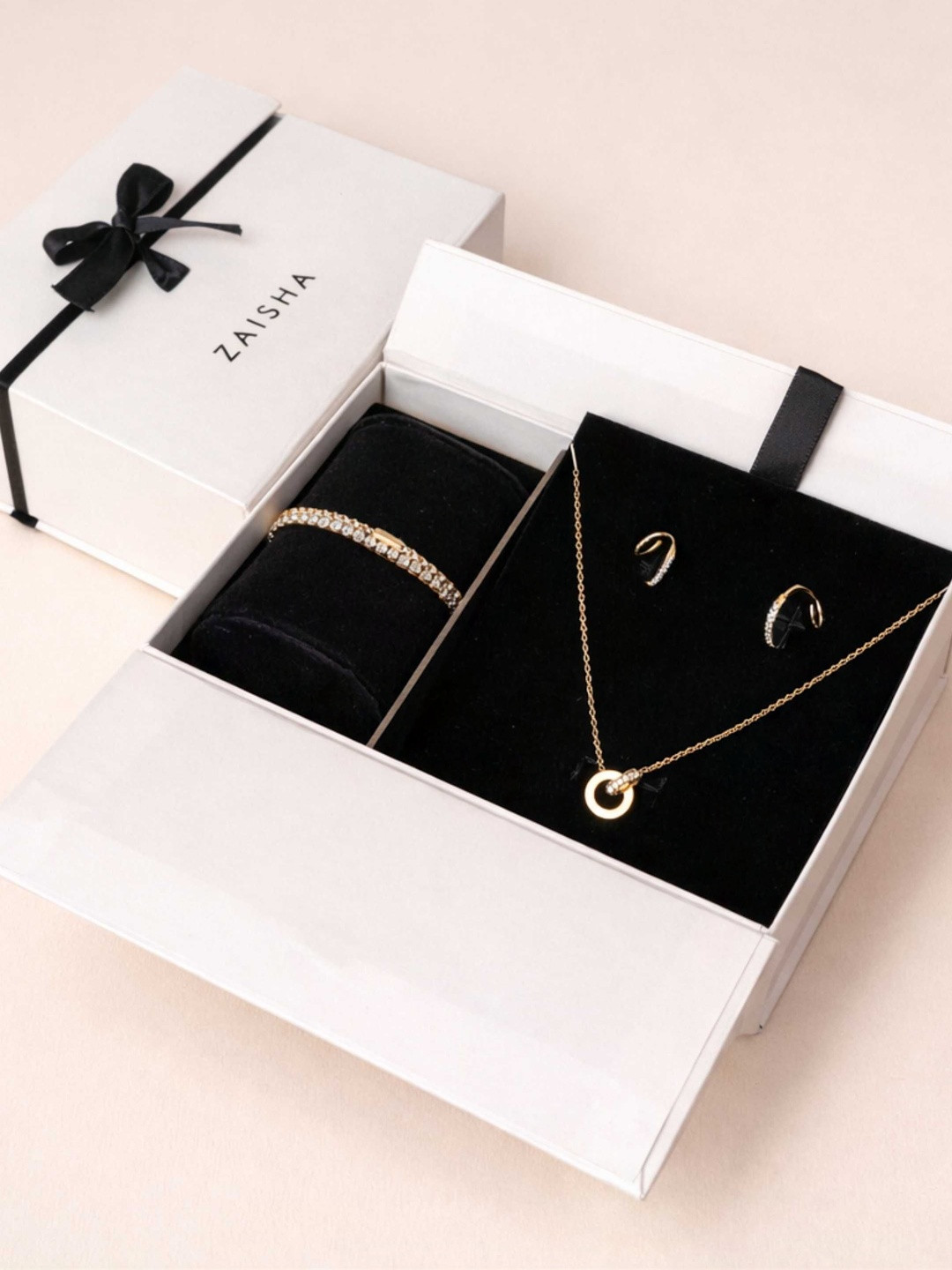 ZAISHA 18k Gold Plated Stainless Steel Waterproof & Anti-Tarnish Interluxe Glow Box