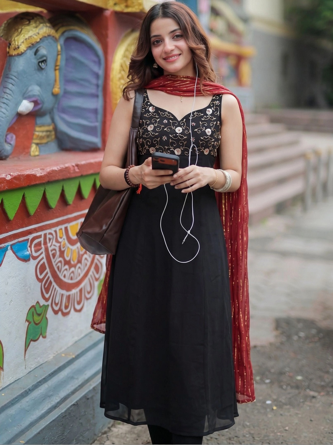 Rajkanika Embroidered Kurta With Trousers & Dupatta