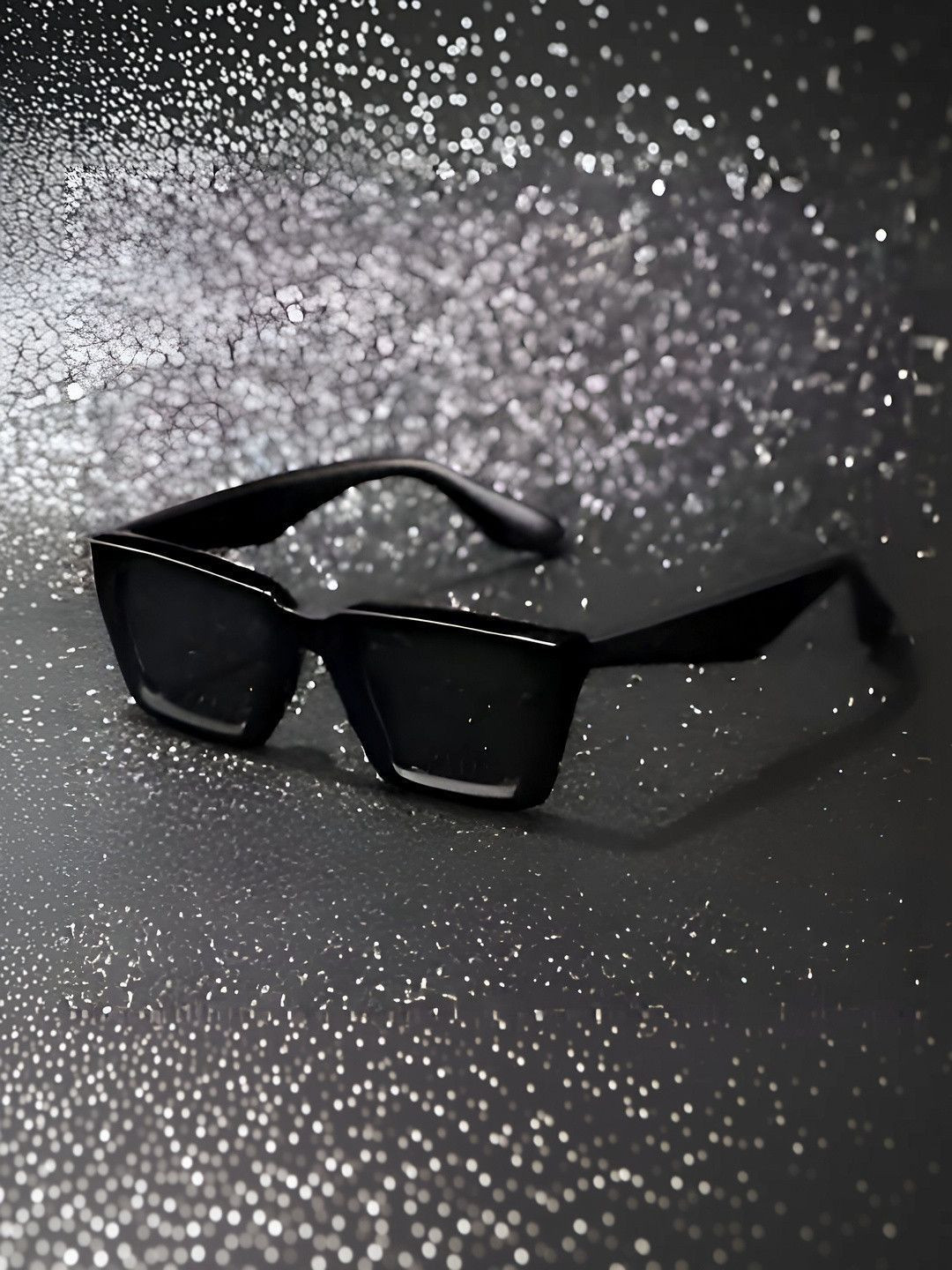 FUNGLASSES Unisex Black Lens & Black Cateye Sunglasses with