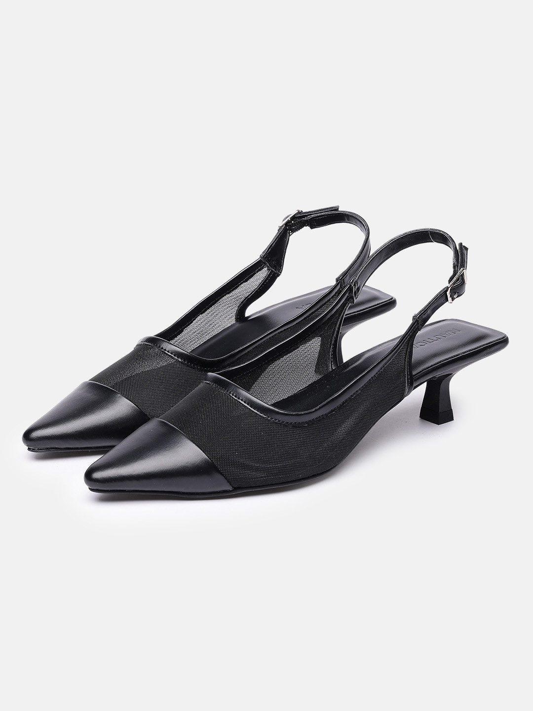 Nautica Textured Kitten Heeled Mules