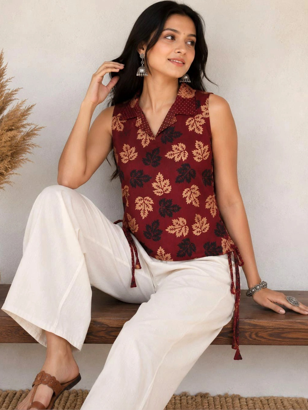 Maruti Tex Floral Print Organic Cotton Crop Top