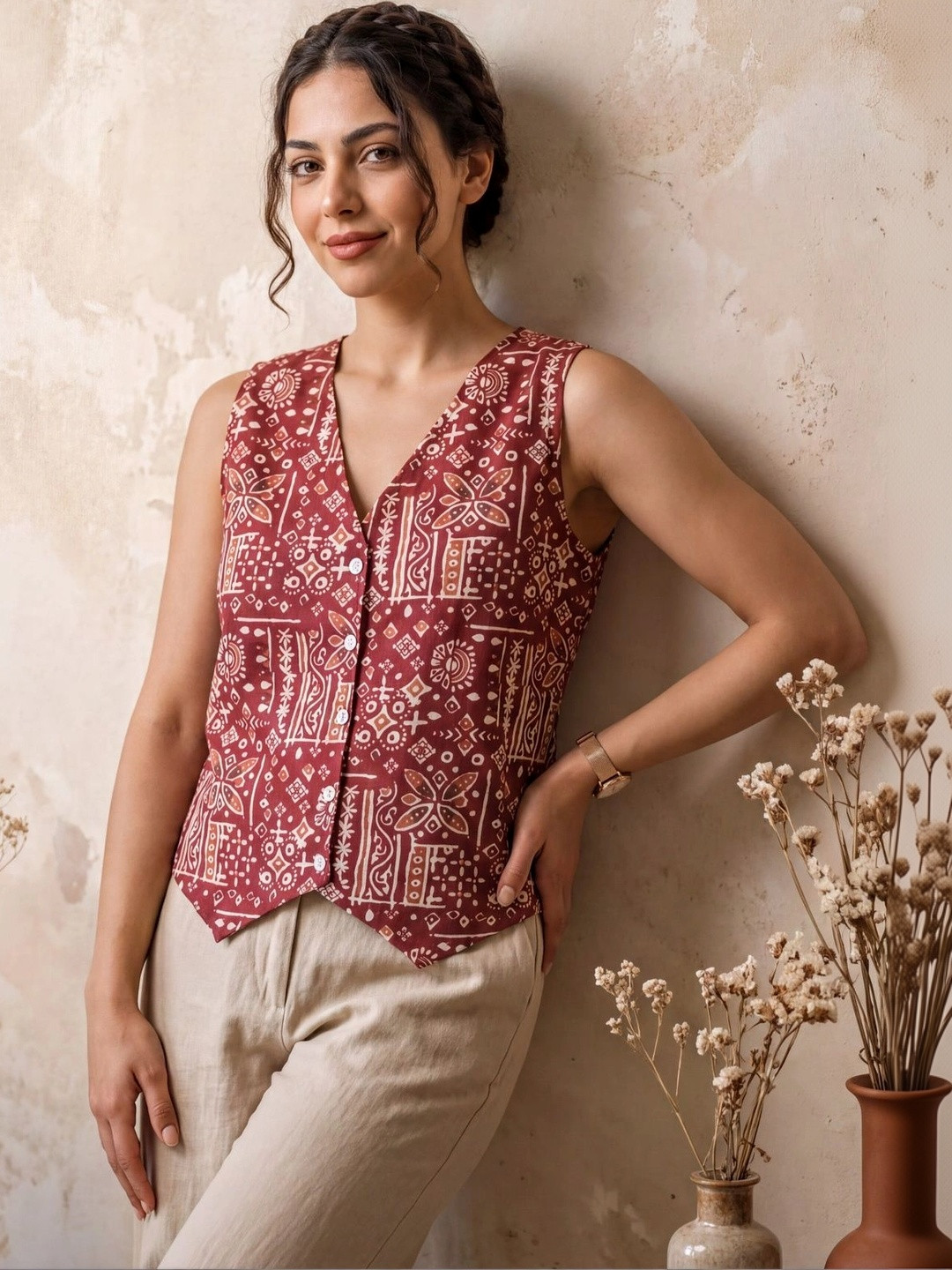 Klotden Print Ethnic Top