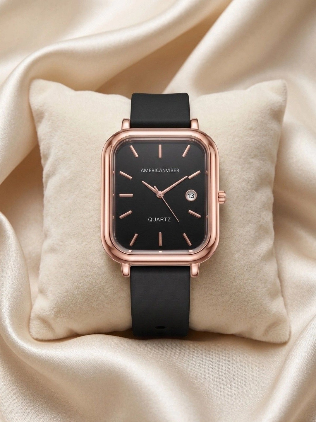 Americanviber Women Dial & Straps Analogue Multi Function Watch MYNT DRW0061 ROSE BLACK