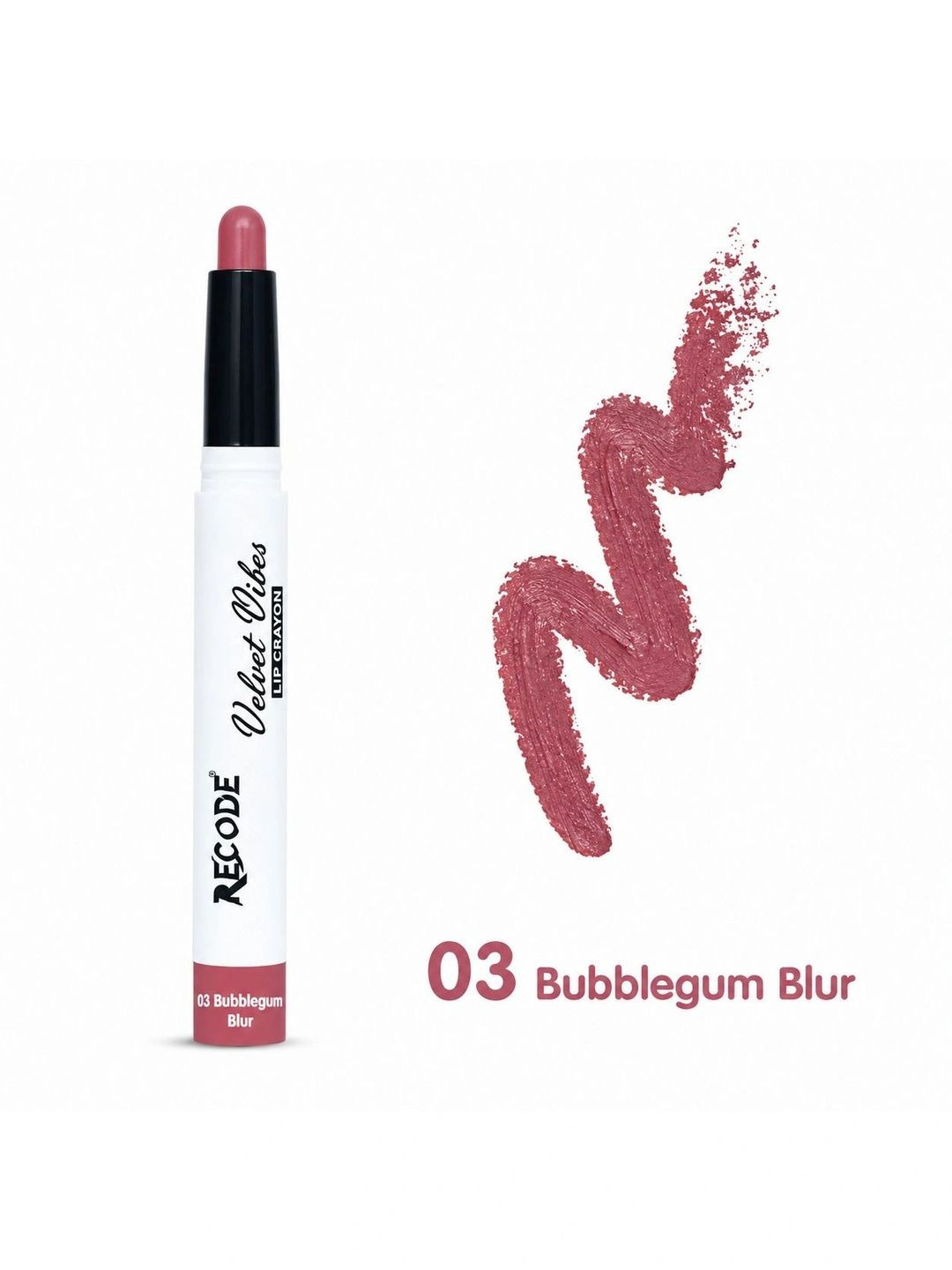 Recode Velvet Vibes Lip Crayon - 1.5 g -03 Bubblegum Blur