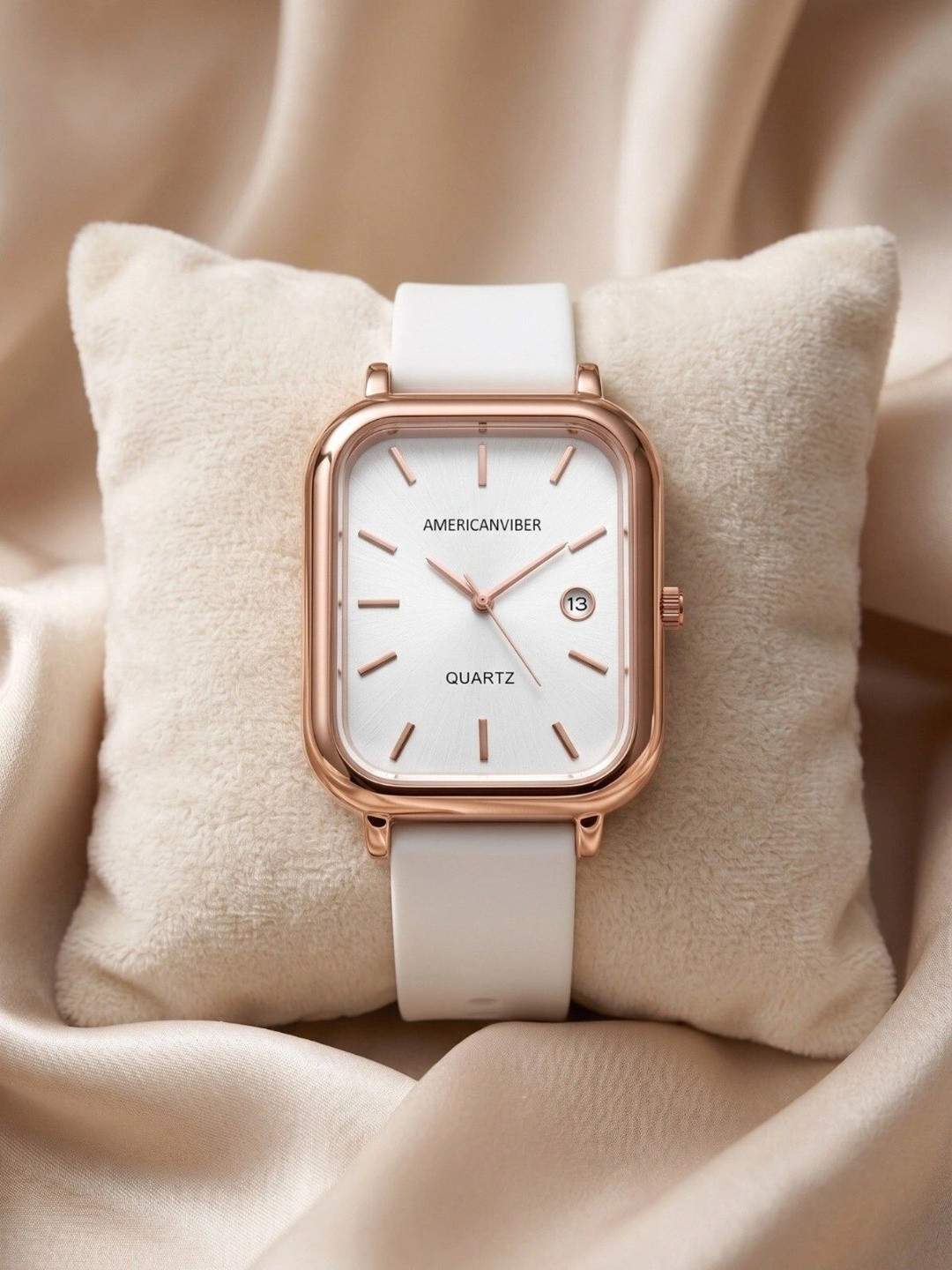 Americanviber Women Dial & Straps Analogue Multi Function Watch MYNT DRW0061 ROSE WHITE