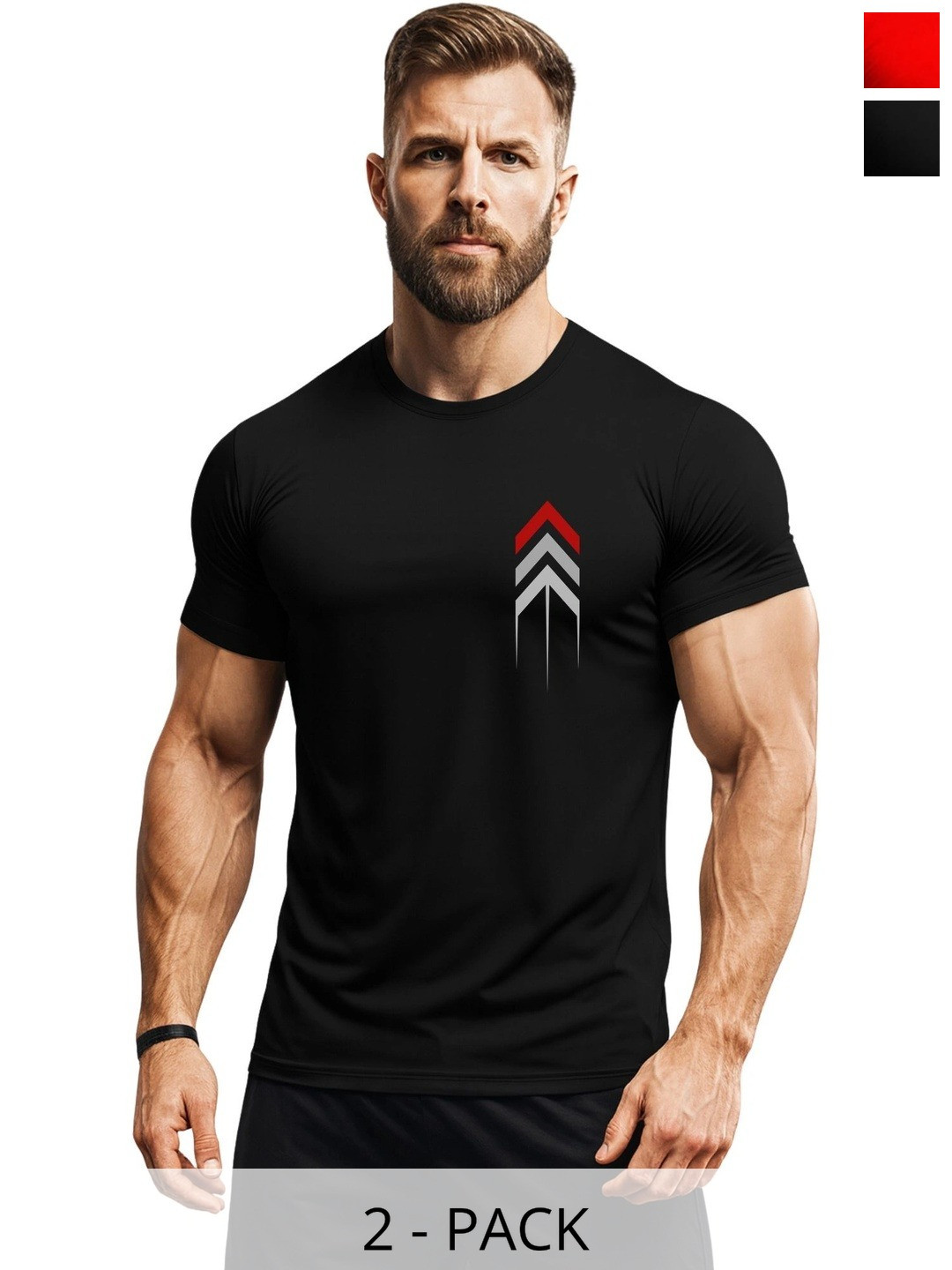 3Colors Men 2 Printed Moisture Wicking T-shirt