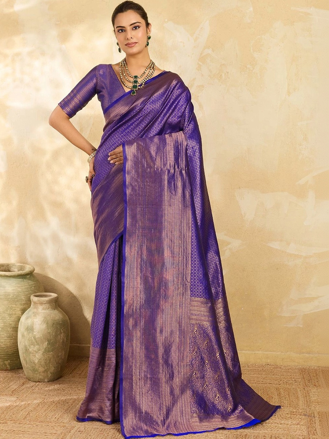 SGF11 Woven Design Zari Silk Blend Designer Banarasi Saree