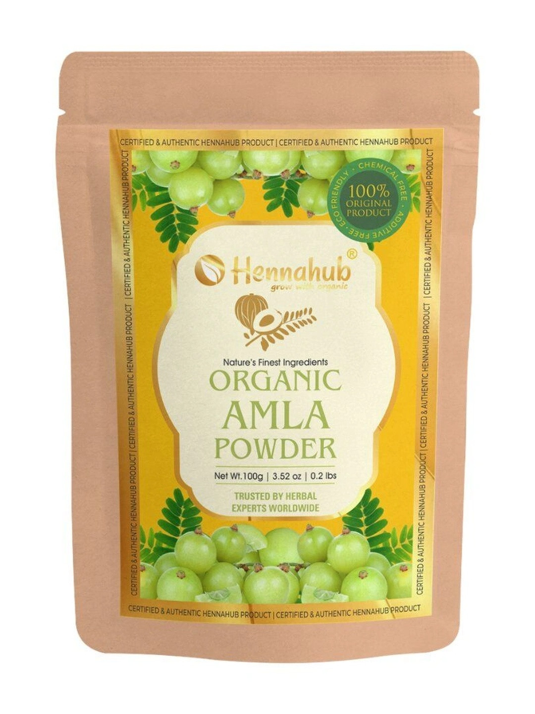 HENNAHUB Organic Amla Powder For Boosting Hair Growth & Skin Radiance-100g