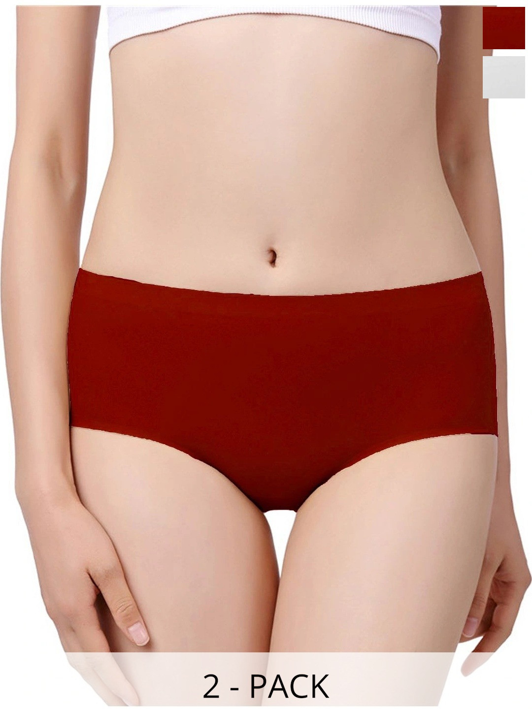 Fimalia Women Pack of 2 Seamless Assorted Basic Briefs