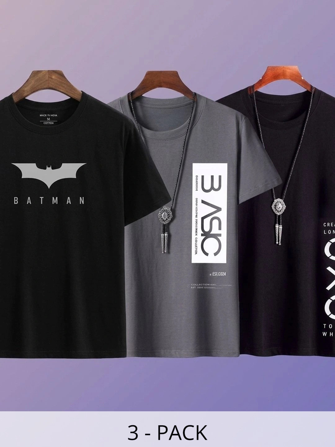 WIKE DENIMS Men 3 Batman Printed T-shirt