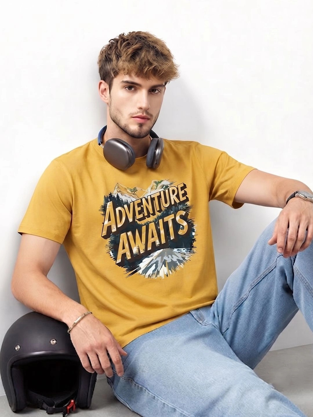 Roadster Men Typography Printed T-shirt