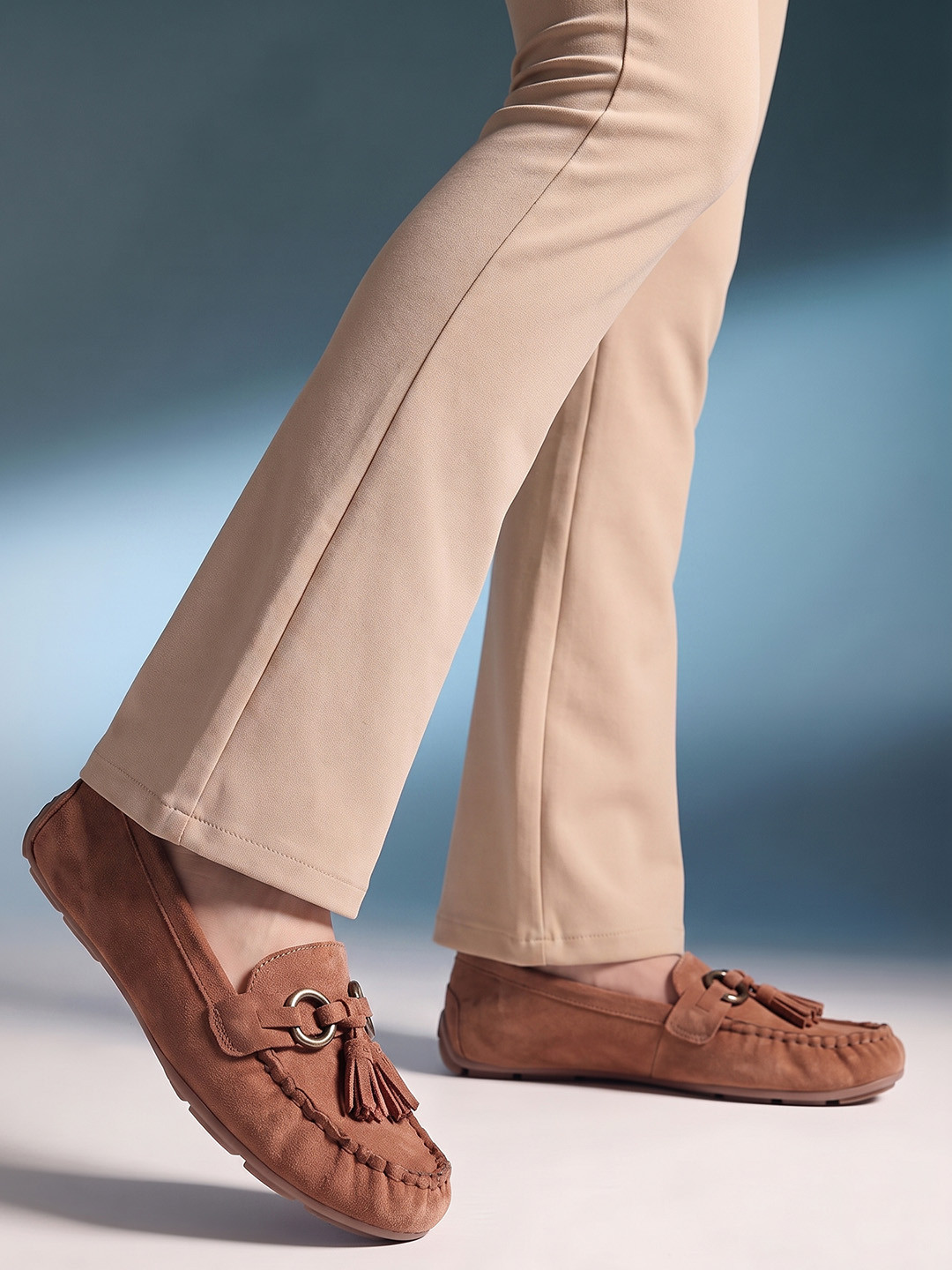 Nautica Women Textured Leather Loafers