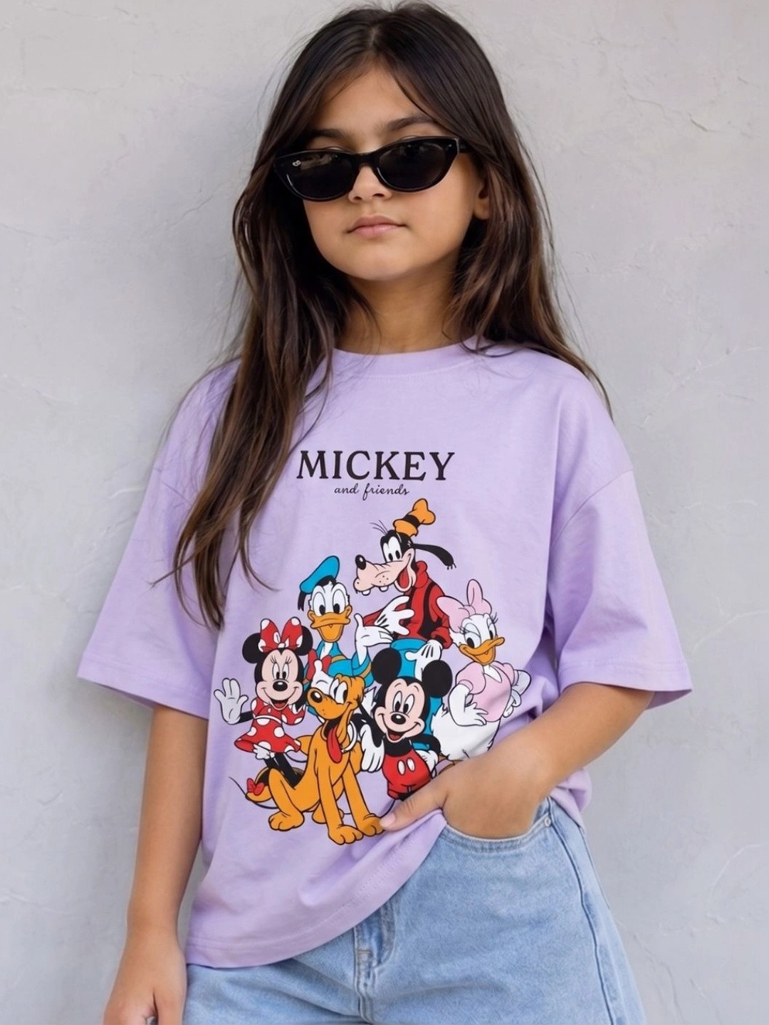Nap Chief Kids Unisex Disney Mickey & Friends Gang Printed Cotton Oversized T-shirt