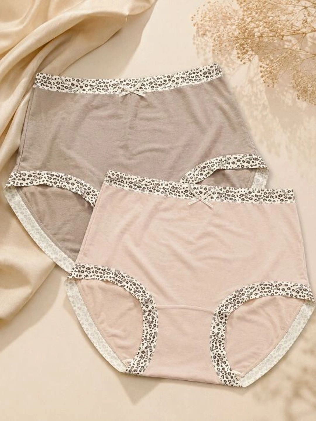 Siswis Women Pack of 2 Printed Seamless Assorted Basic Briefs