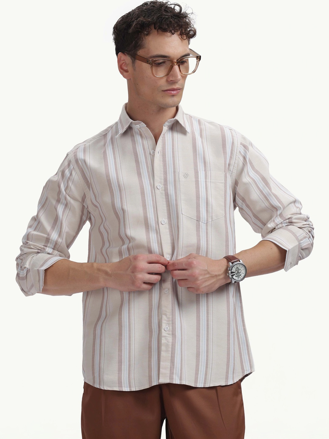 Multicoloured Vertical Striped Casual Shirt