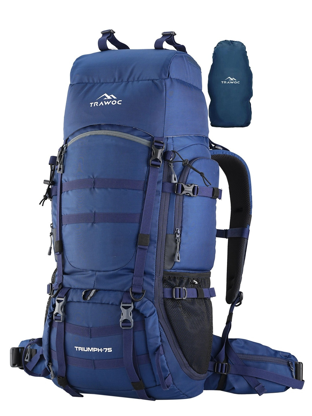 TRAWOC TRIUMPH X Solid 75L Rucksack With Laptop Compartment Rain Cover