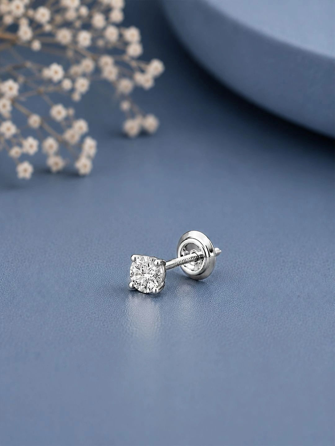 Caratiro Men 925 Sterling silver moissanite Circular Studs Earrings