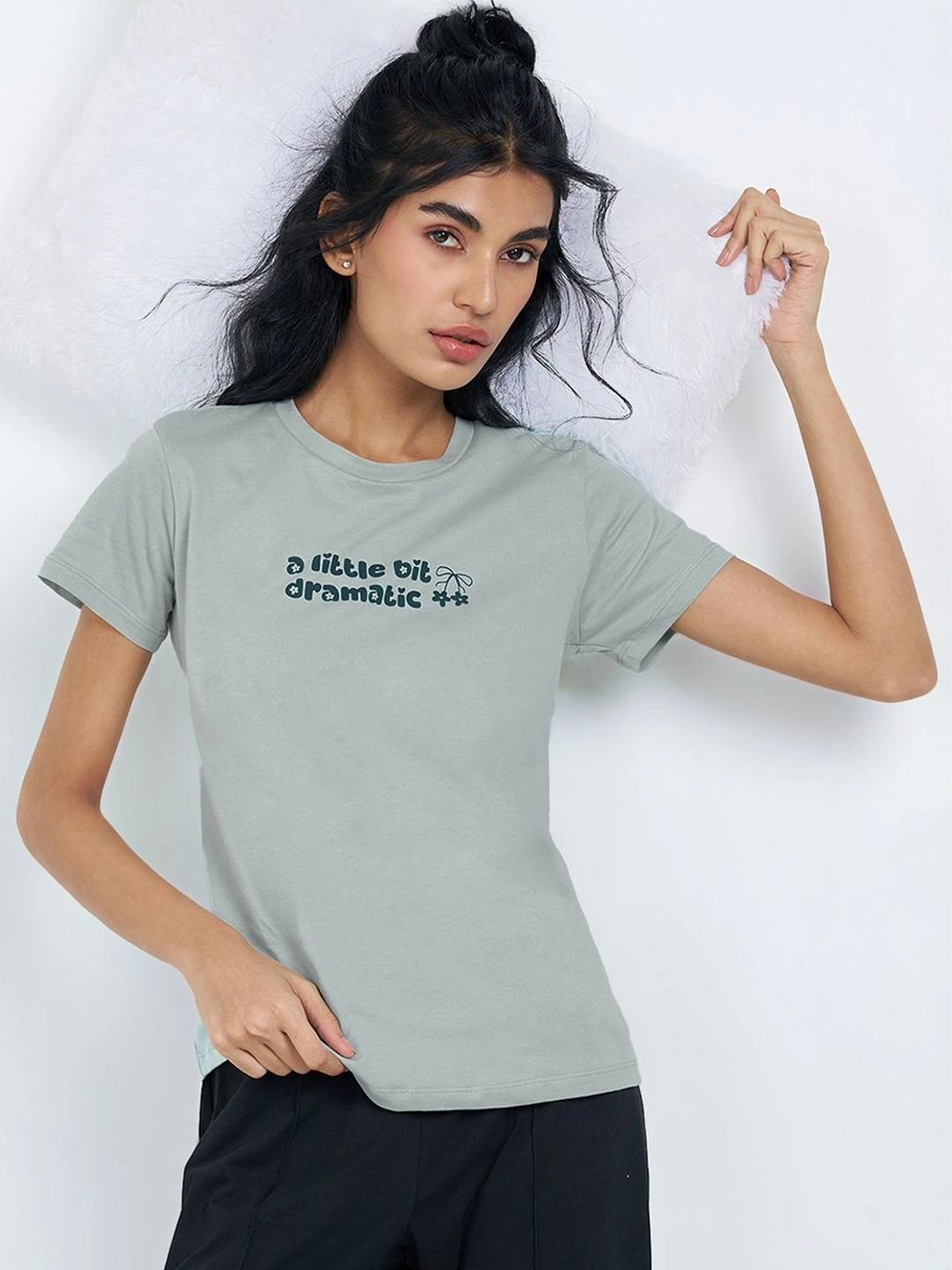 Dreamz by Pantaloons Printed Cotton Round Neck Lounge Tshirts