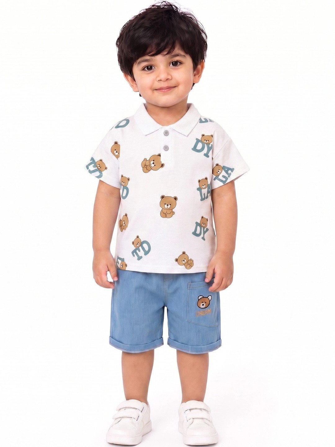 KIDDOLO Boys Printed T-shirt with Shorts