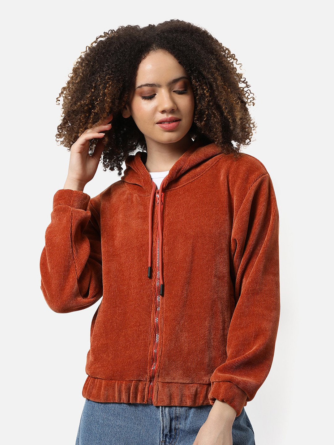 PINACOLADA Hooded Cotton Front Open Sweatshirt