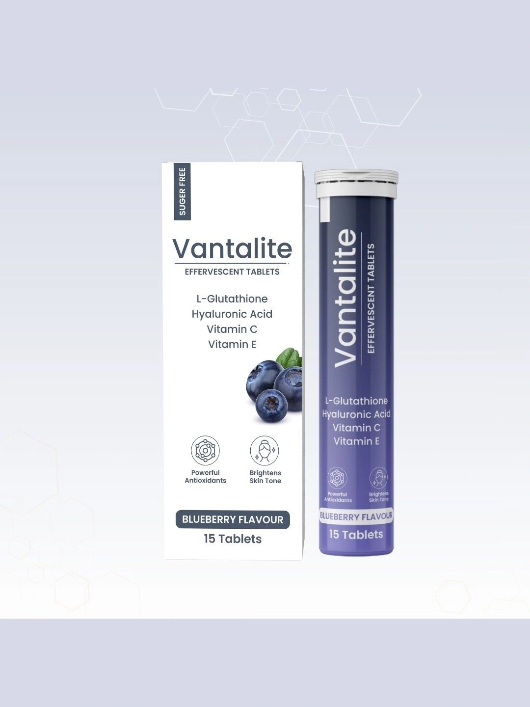 SKINAA Vantalite Effervescent Skin Glow  L Glutathione Tablet & Vitamin C & E - 15 Tablet