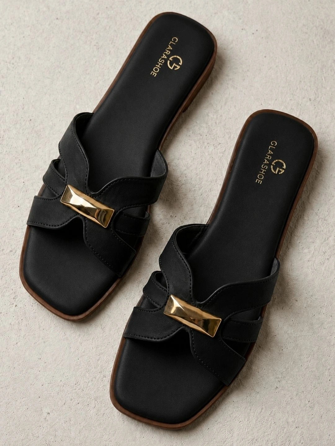 CLARASHOE Women Open Toe Flats with Buckles