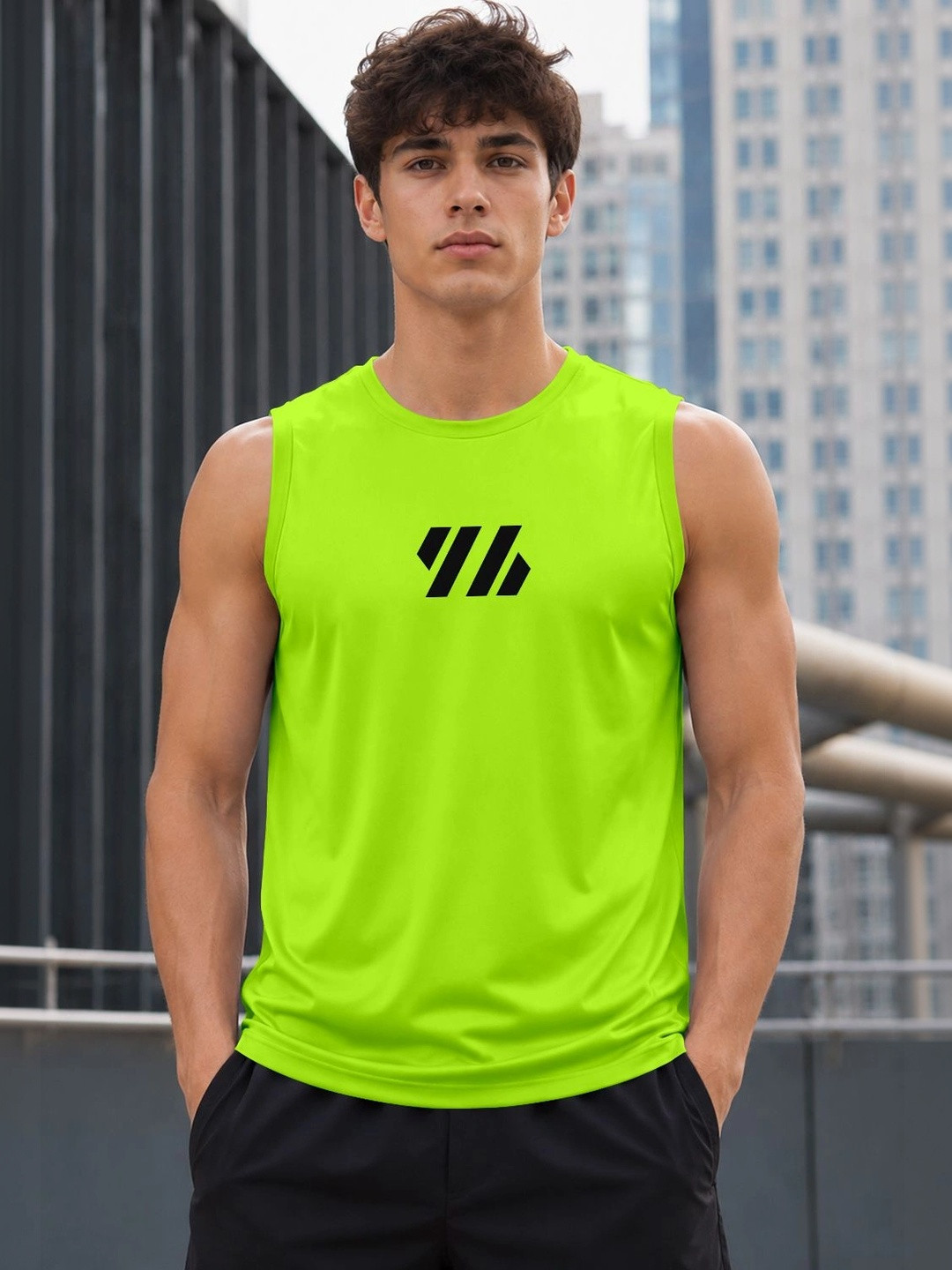FTX Men Brand Logo Printed T-shirt