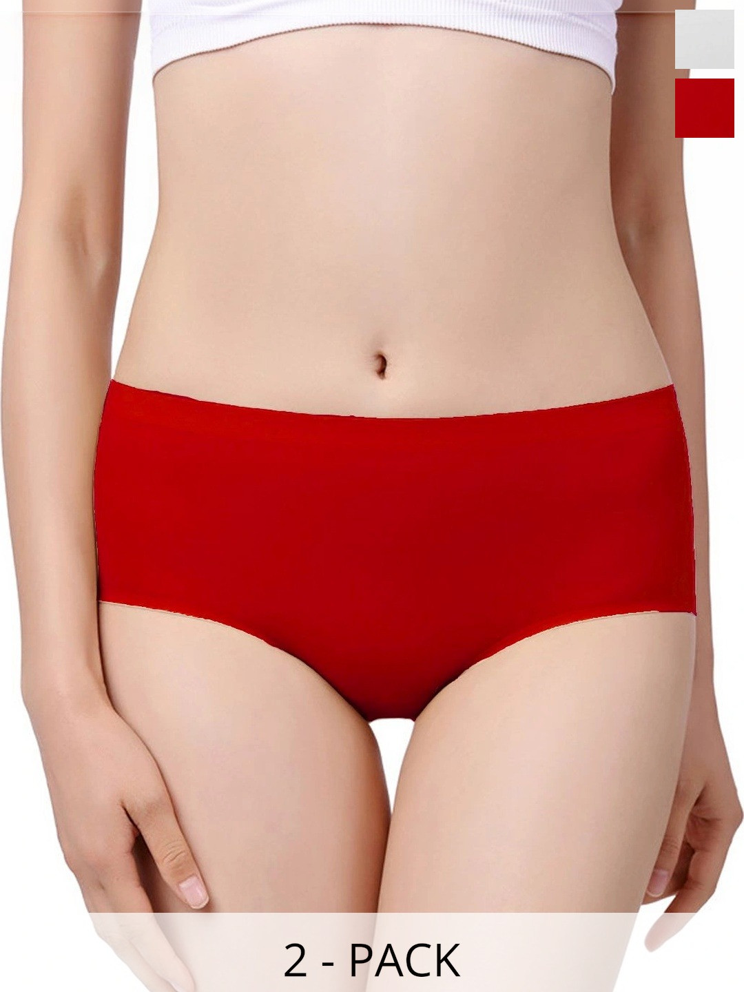 Fimalia Women Pack of 2 Seamless Assorted Basic Briefs