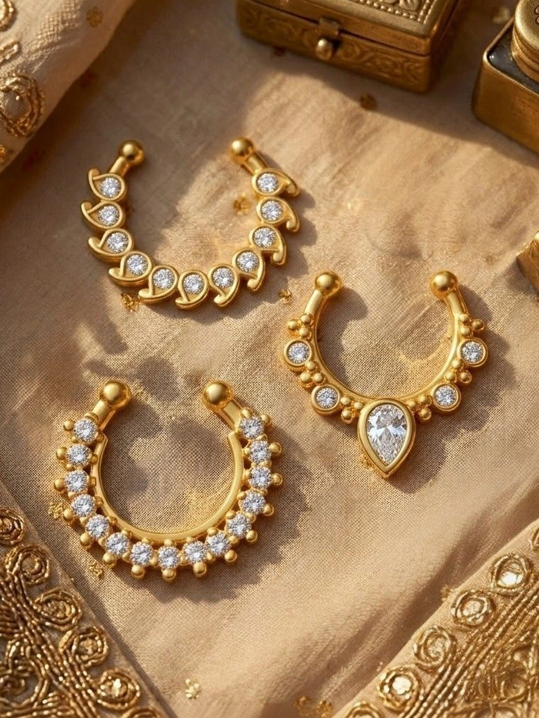 Mahi Gold-Plated Crystal Septum Nosepin