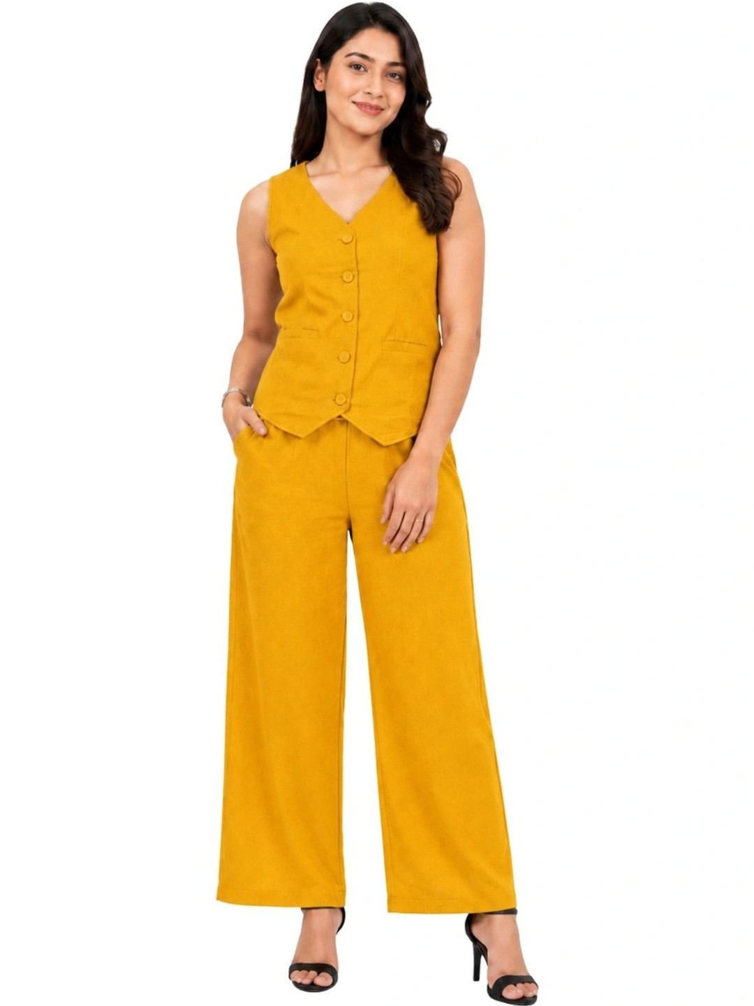 kapsmaa Creation Cotton Solid Top with Trousers