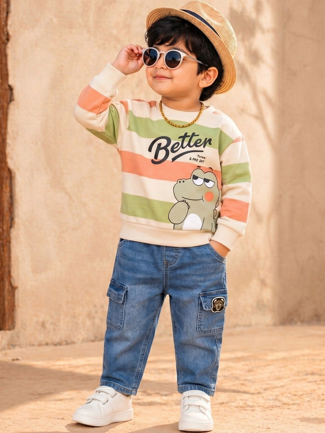 KIDDOLO Unisex Kids Striped Trousers