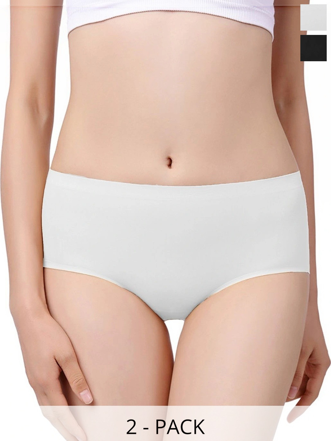 Fimalia Women Pack of 2 Seamless Assorted Basic Briefs