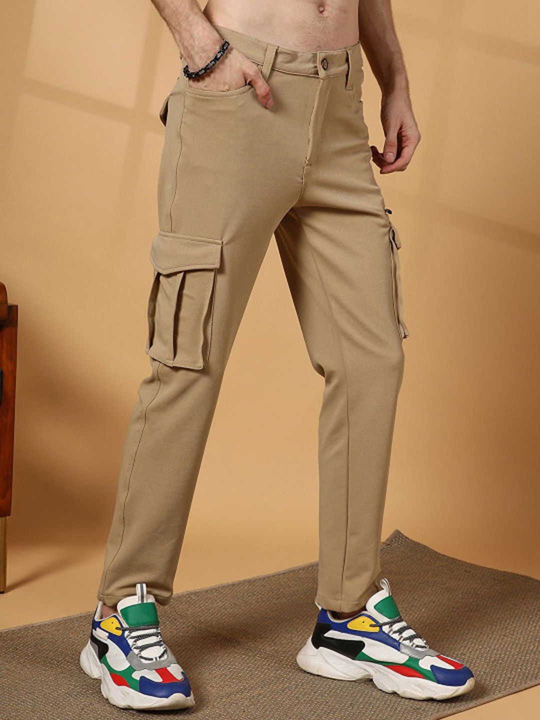 CAHOOT Men Mid-Rise Comfort Cargos Trousers