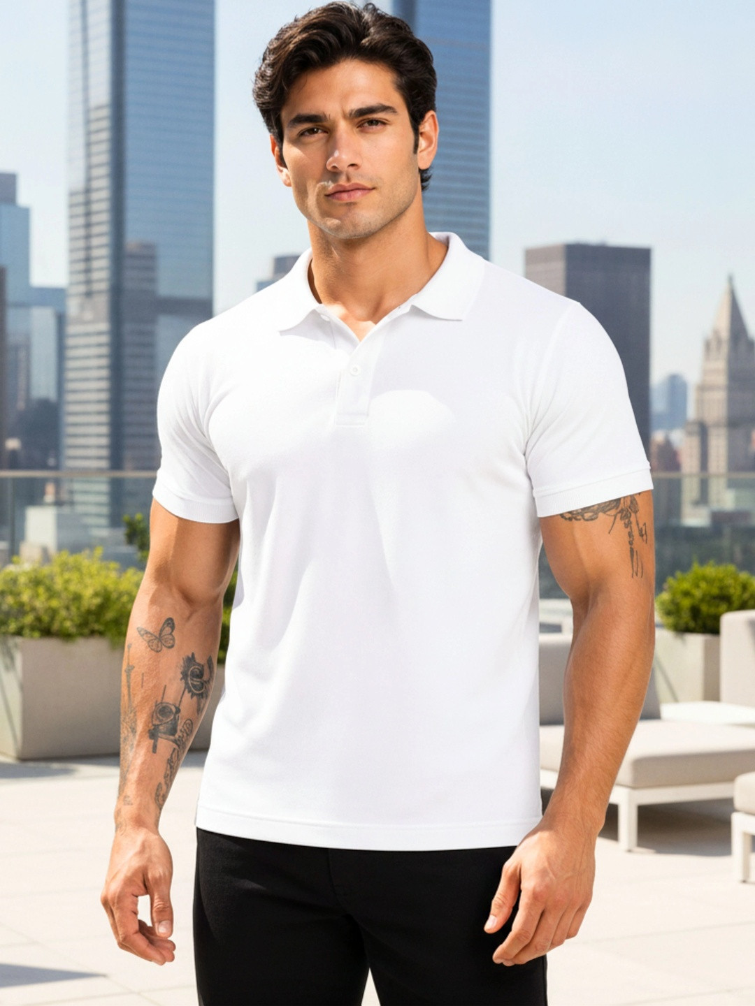 SAIKSA FASHION Men Polo Collar T-shirt