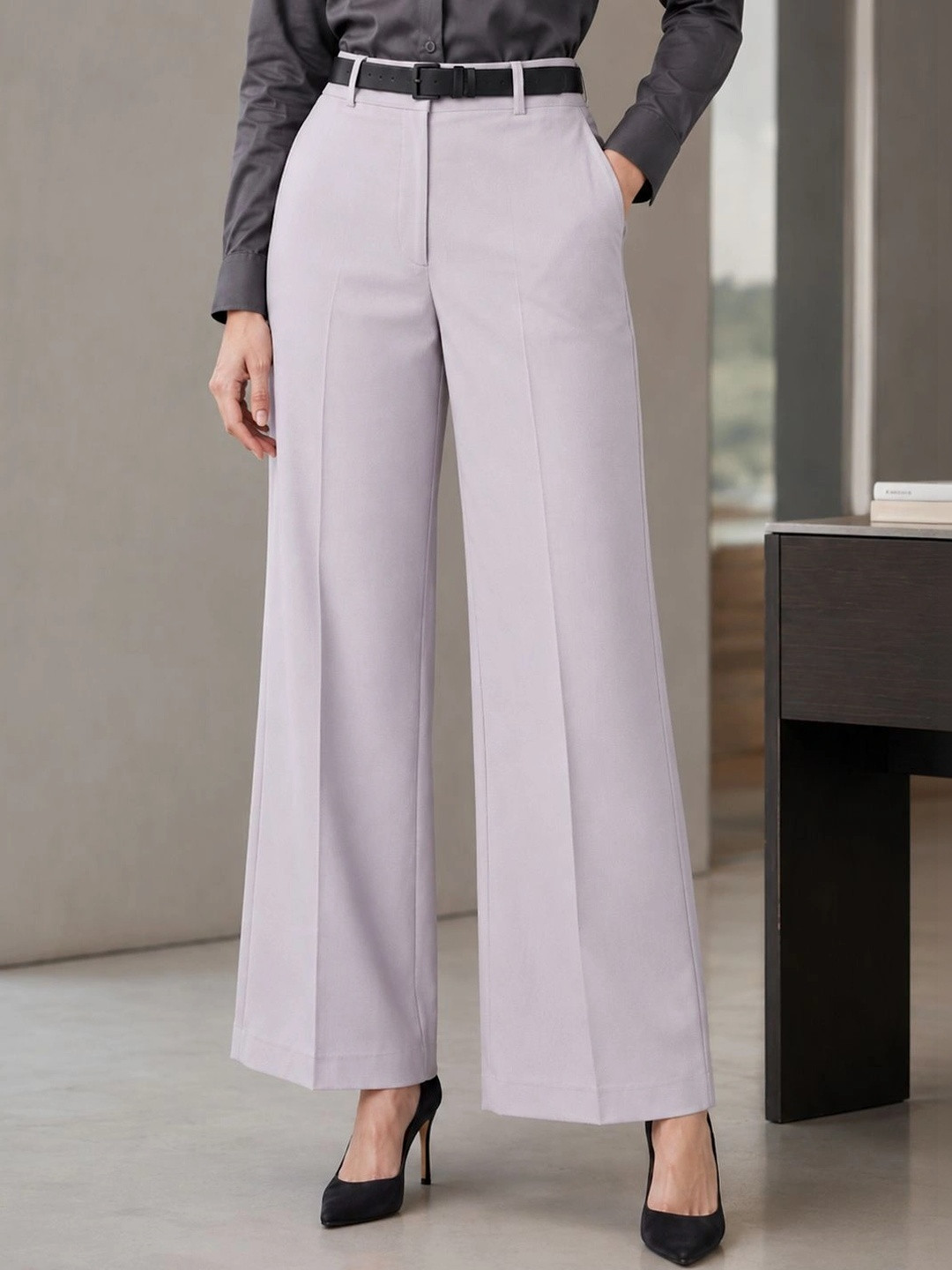 Hancock Women High-Rise Four Way Stretch Wrinkle Free Trousers