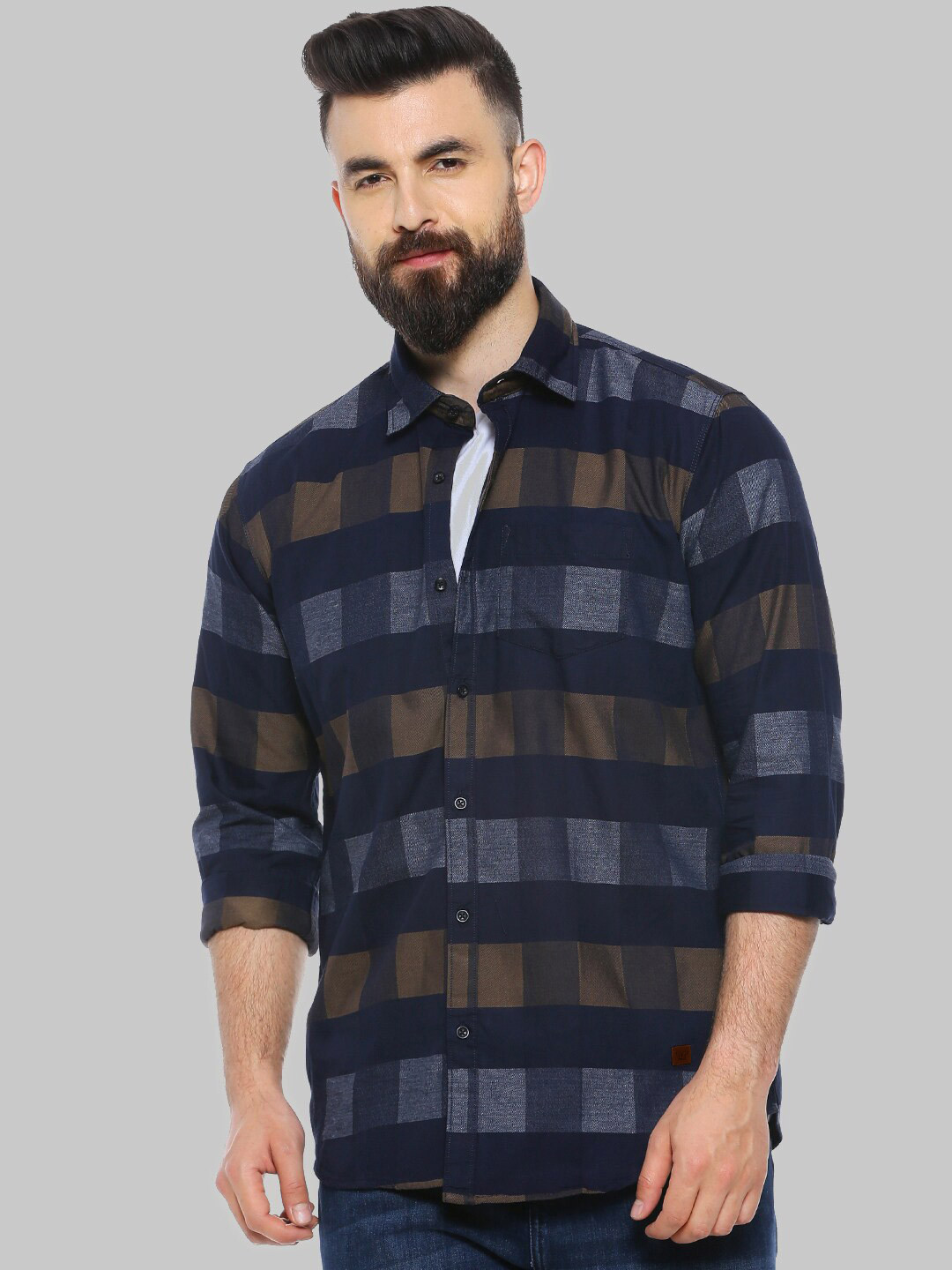 CAHOOT Black Classic Buffalo Checked Cotton Casual Shirt