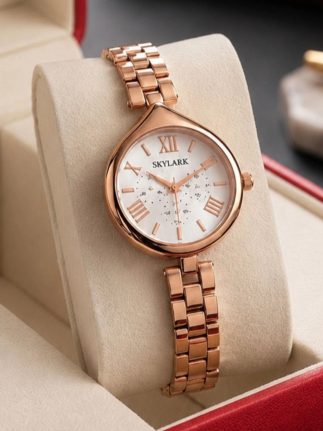 Skylark Women Dial & Stainless Steel Bracelet Style Straps Analogue Multi Function Watch