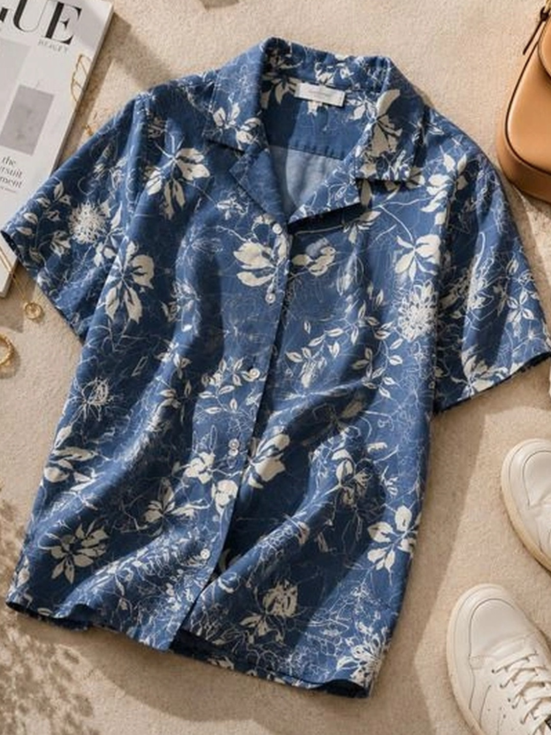 FUBACK Women Standard Floral Printed Casual Shirt