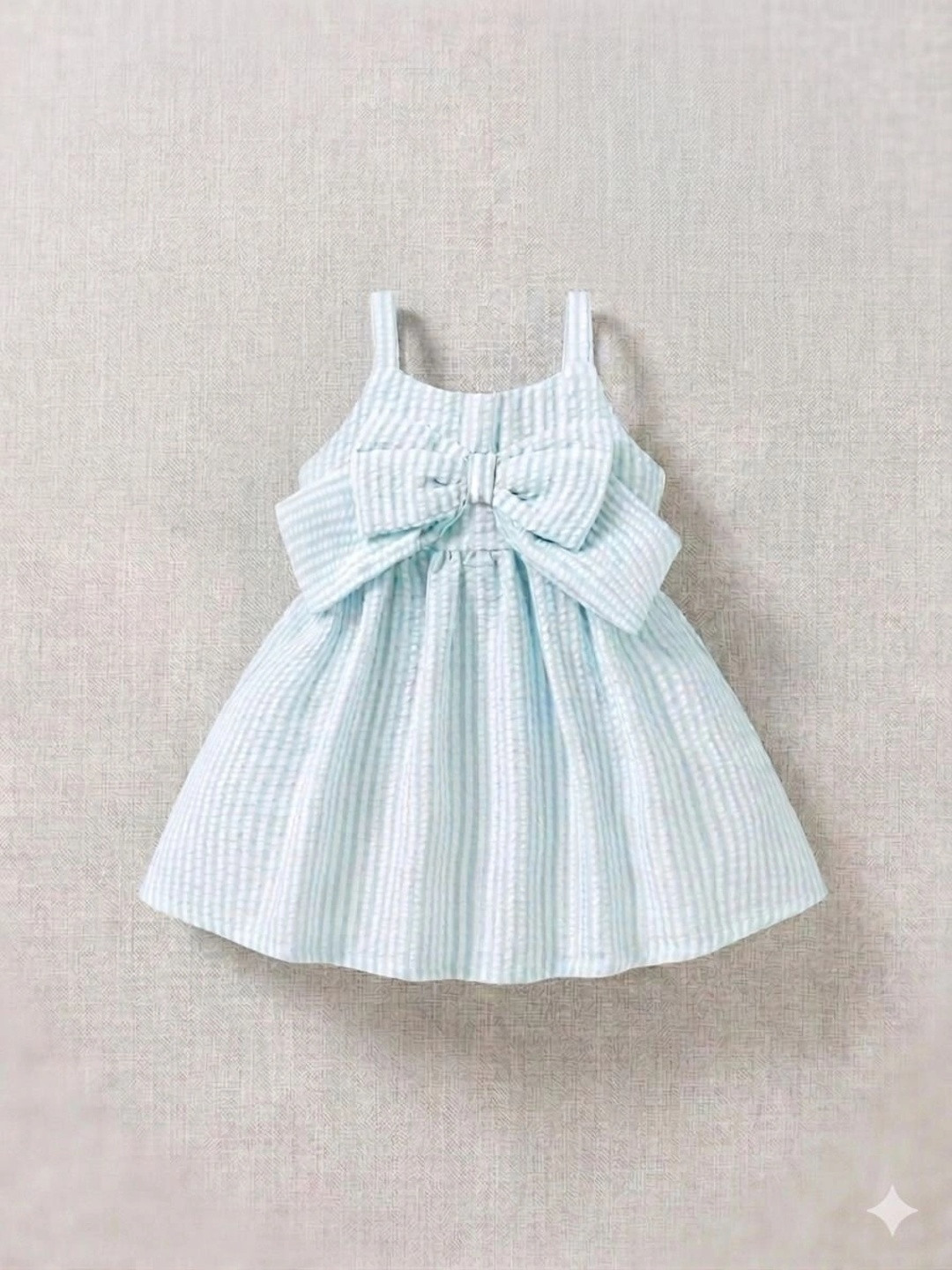 Sweety Rani Gingham Pattern Front Bow A-Line Dress