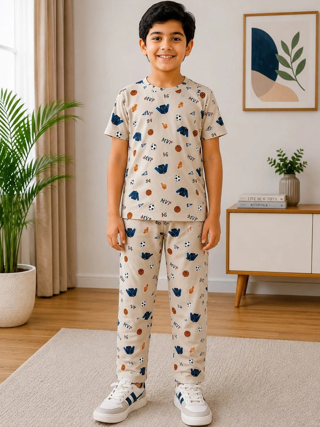 SKIIN BY TIBER Boys Printed Night suit