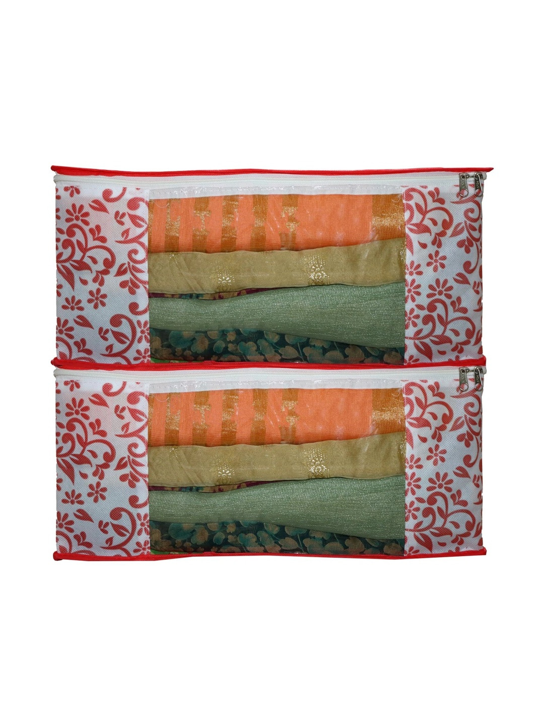 ANKIT INTERNATIONAL Red Set of 2 Reusable Multi-Utility Organisers