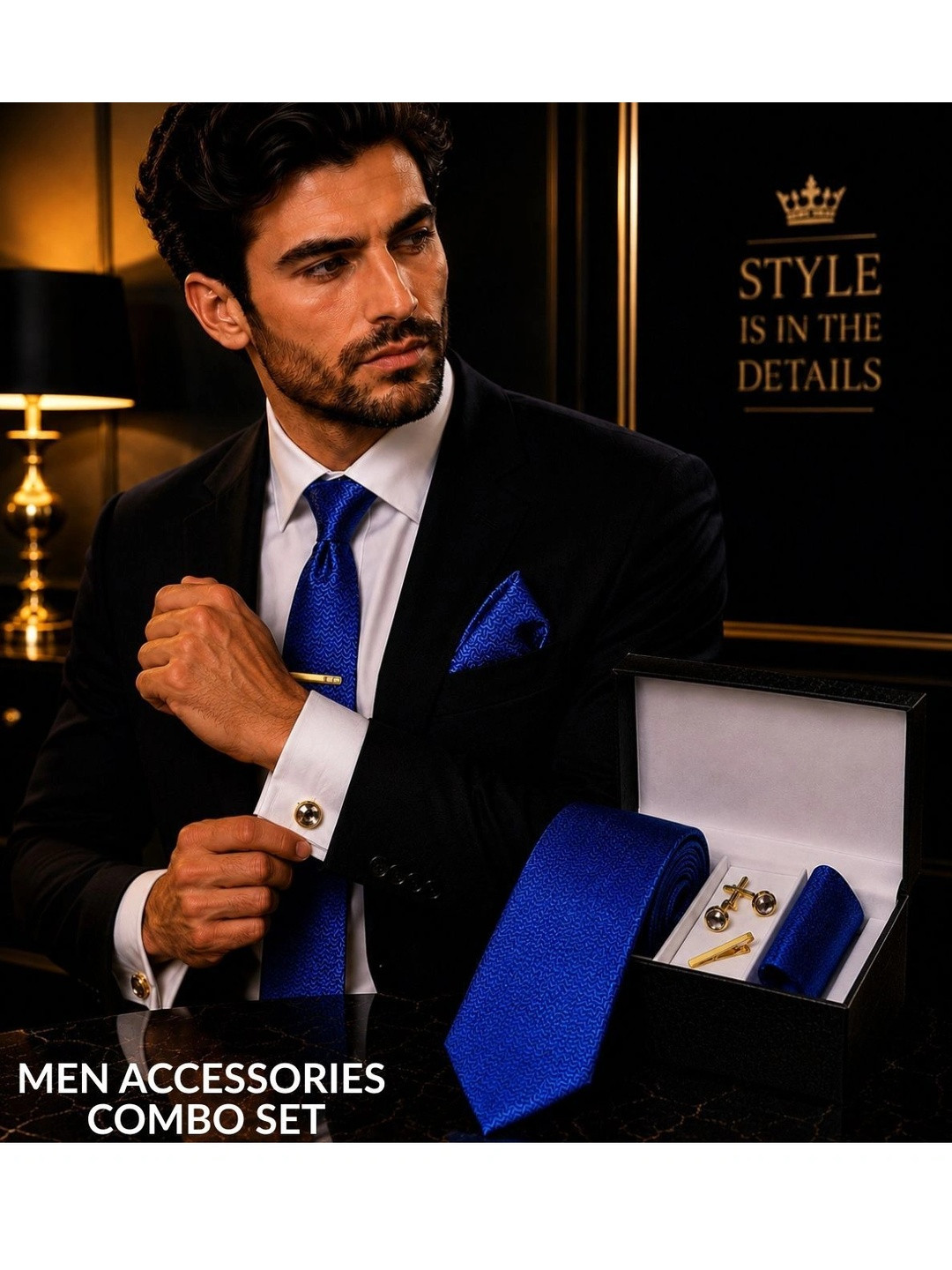 ZITTI Men Standard Tie & Cufflinks