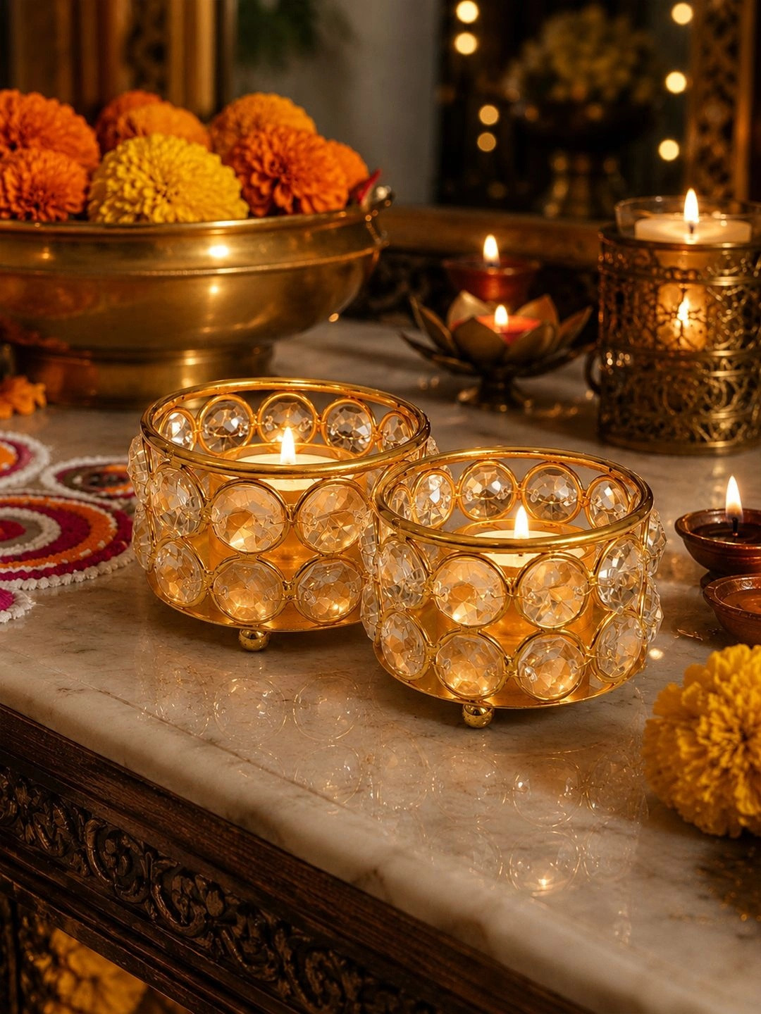 EasyERA Gold-Toned Set of 2 Candle Holder