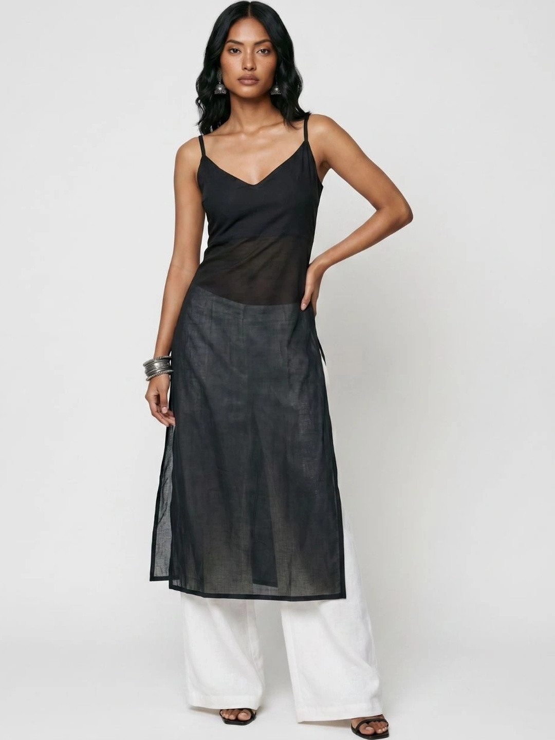 NISHORAMA V-Neck Pure Cotton Kurti