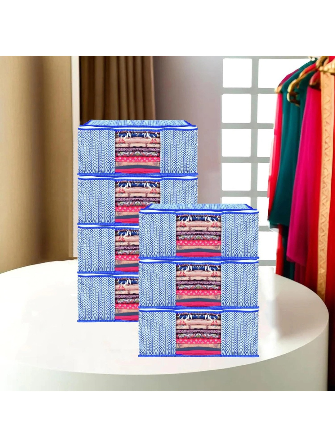 AARON INC Blue Set of 6 Reusable Multi-Utility Organisers