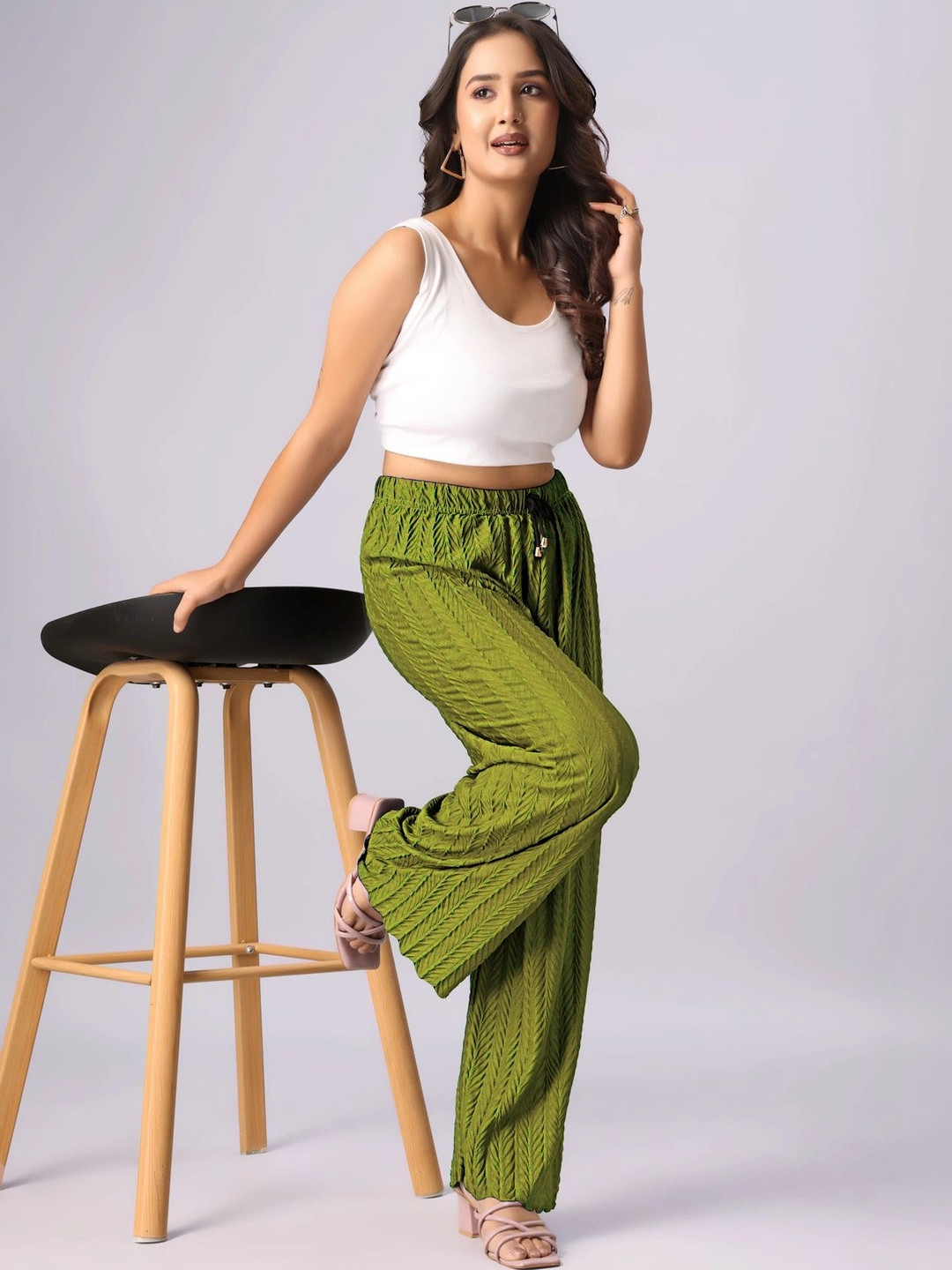 Tijarat Women Textured Daily Wear Palazzo